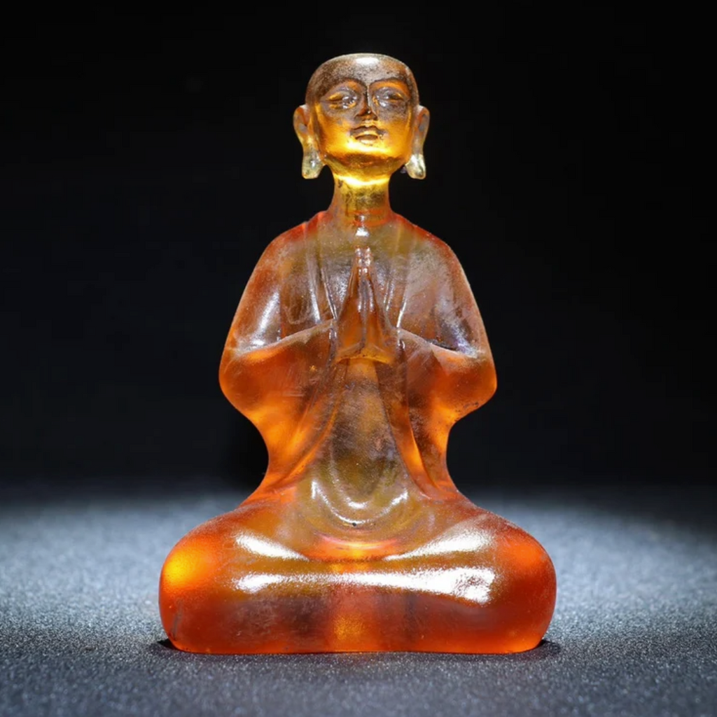 Amber Glazed Buddha Statue