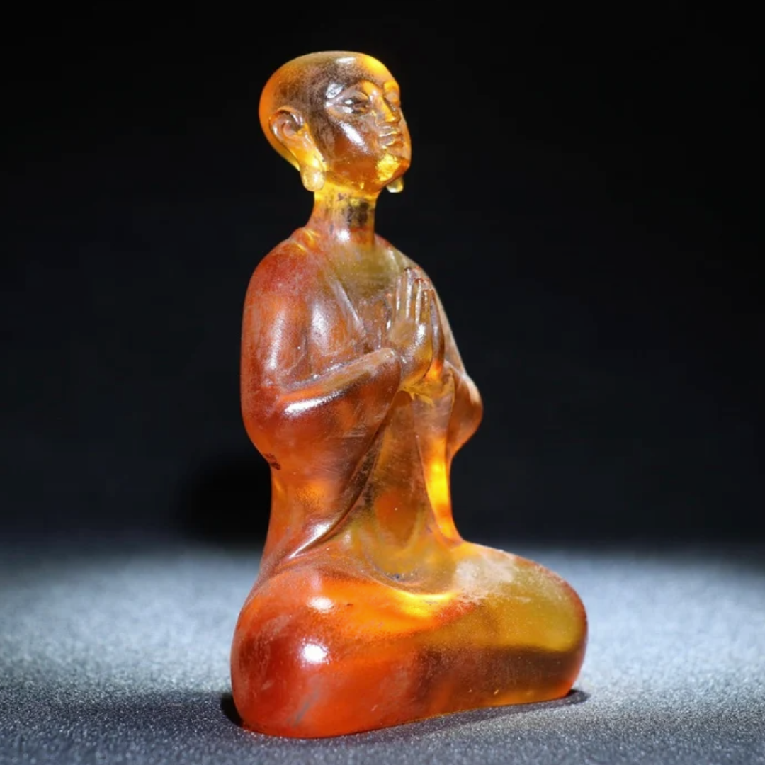 Amber Glazed Buddha Statue