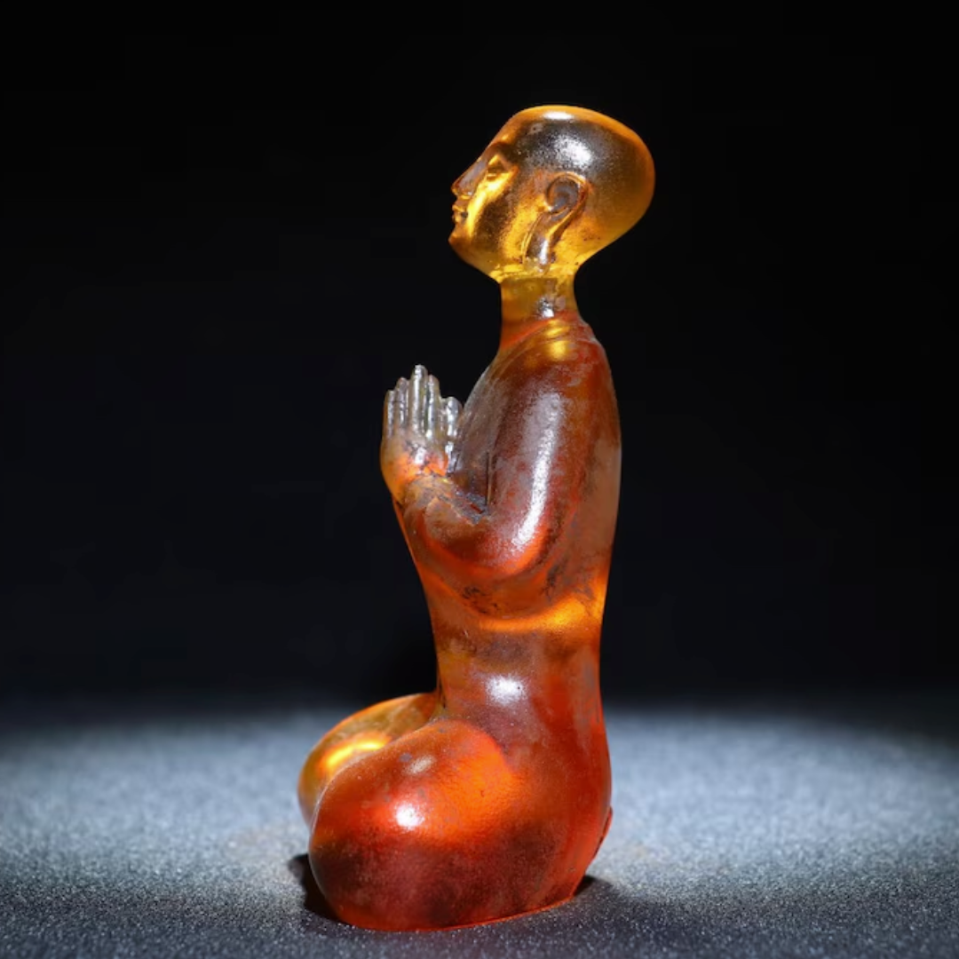Amber Glazed Buddha Statue