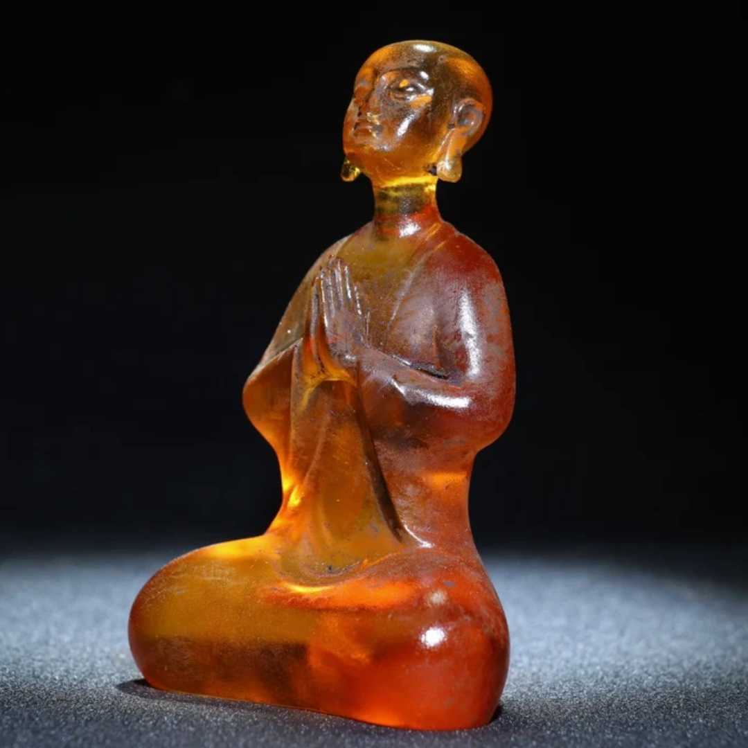 Amber Glazed Buddha Statue