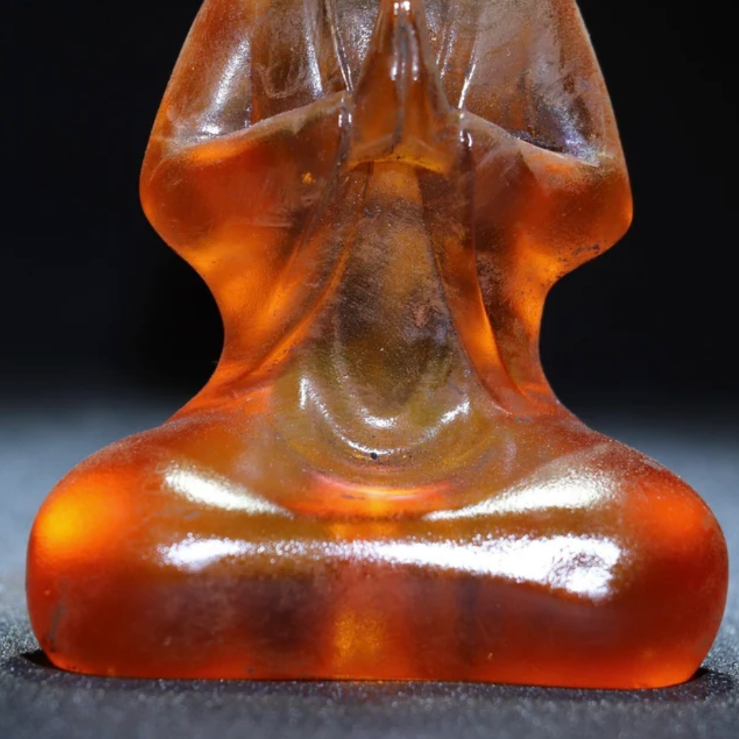Amber Glazed Buddha Statue